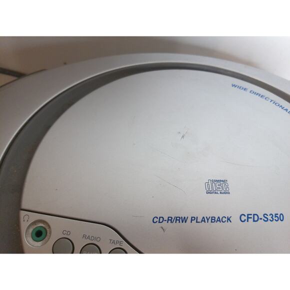 Sony CFD-S350 CD Player | 7D CD-R/RW Playback Wide Directional Convex Speakers - Picture 6 of 9